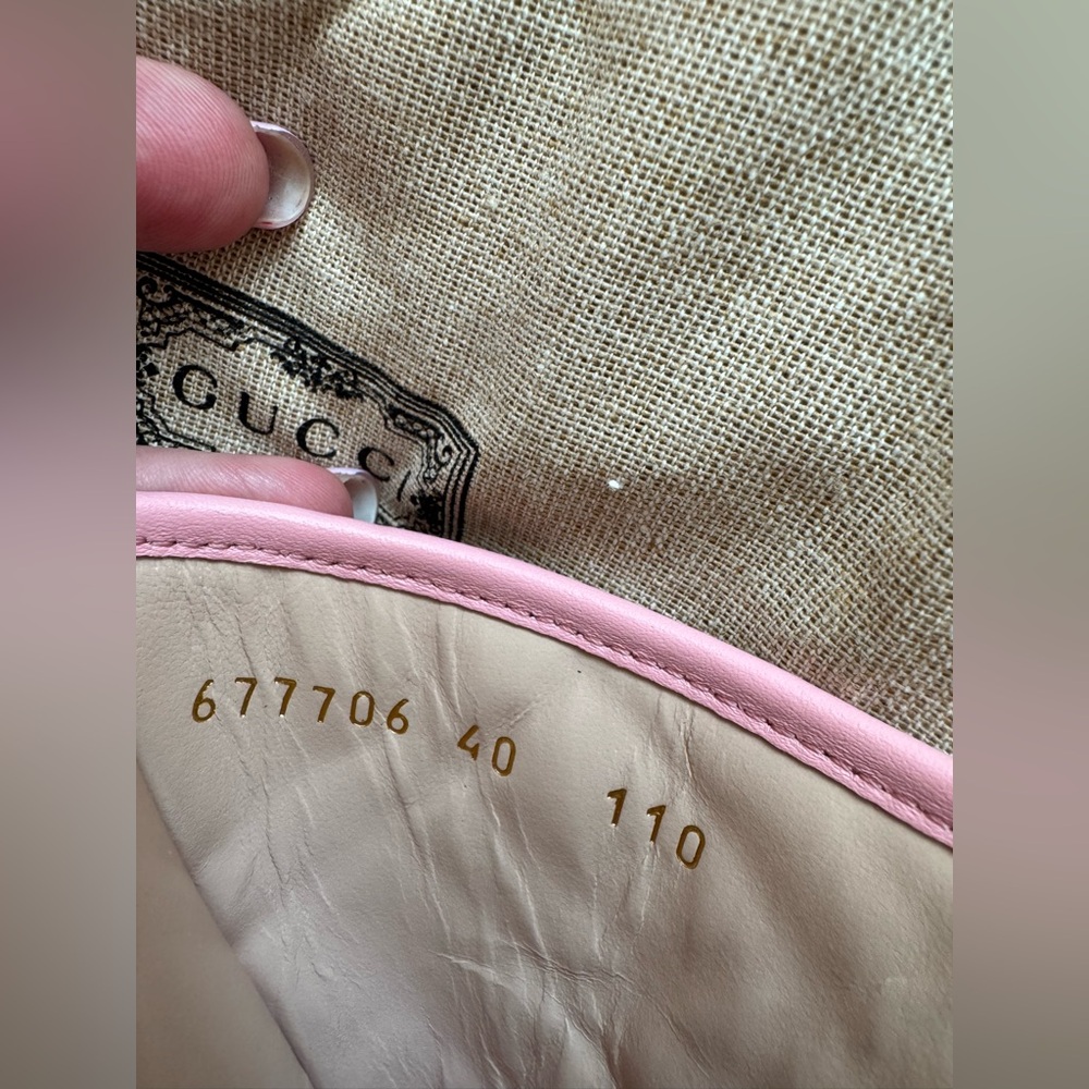 Gucci Pink GG Canvas Slide Sandals with Gold Double G Accent - Picture 6 of 15